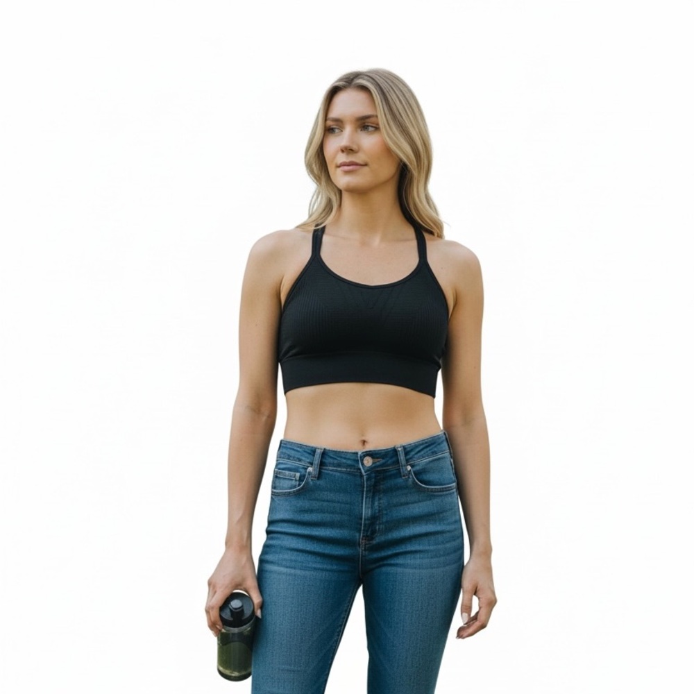 All in Motion Strappy Crop Sports Bra – Black